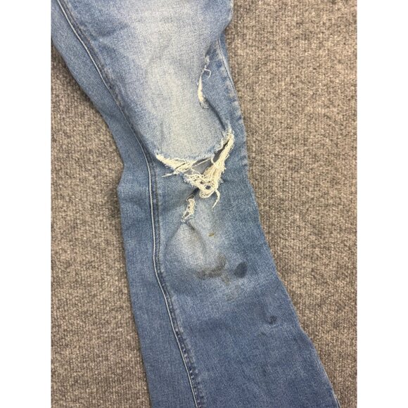 Bridge by Gly Hi Rise Flare Leg Jeans Women's 25 Distressed Blue Patchwork - Picture 4 of 16